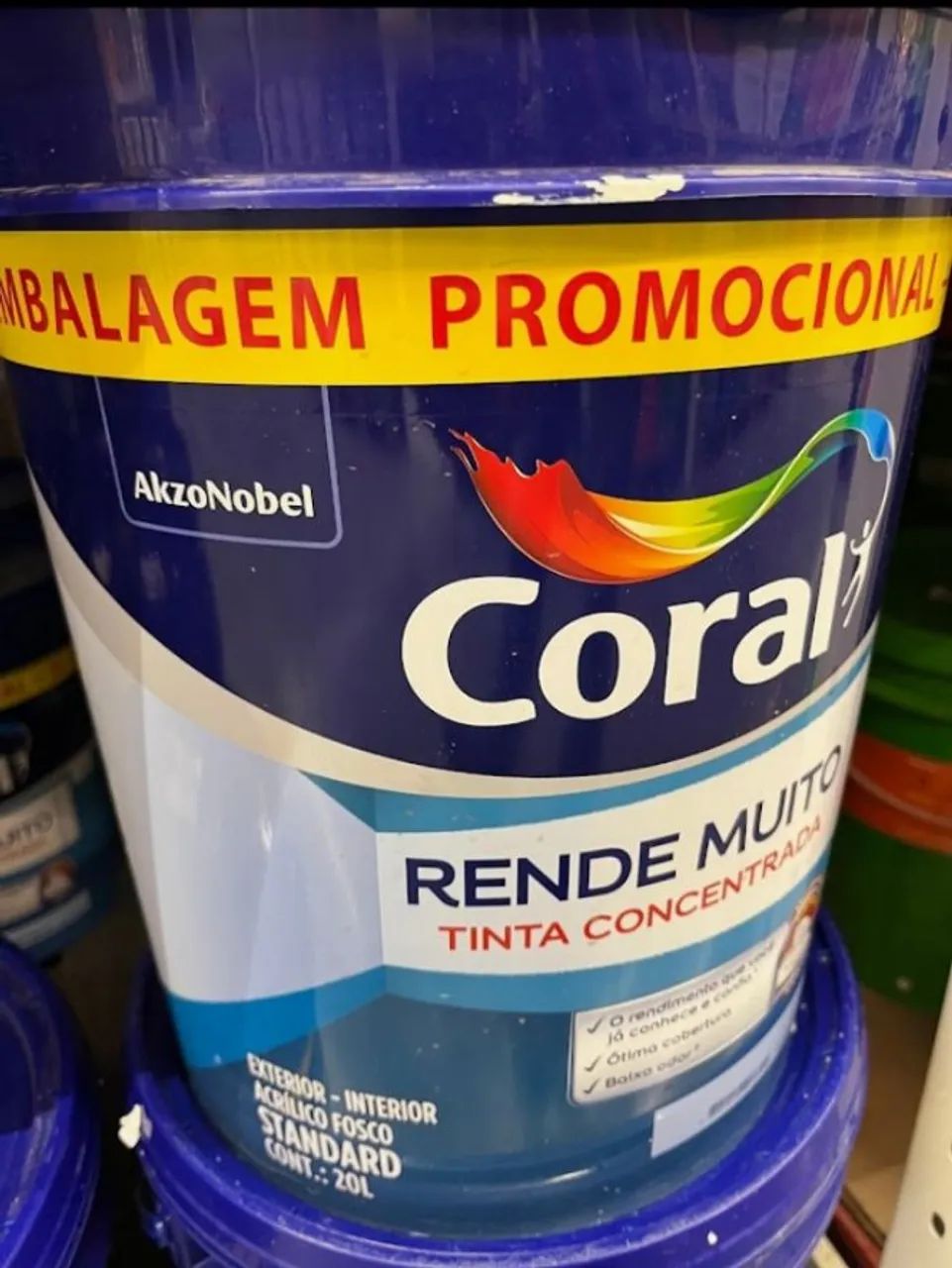 2 baldes tinta branca coral rende muito 20 litros 