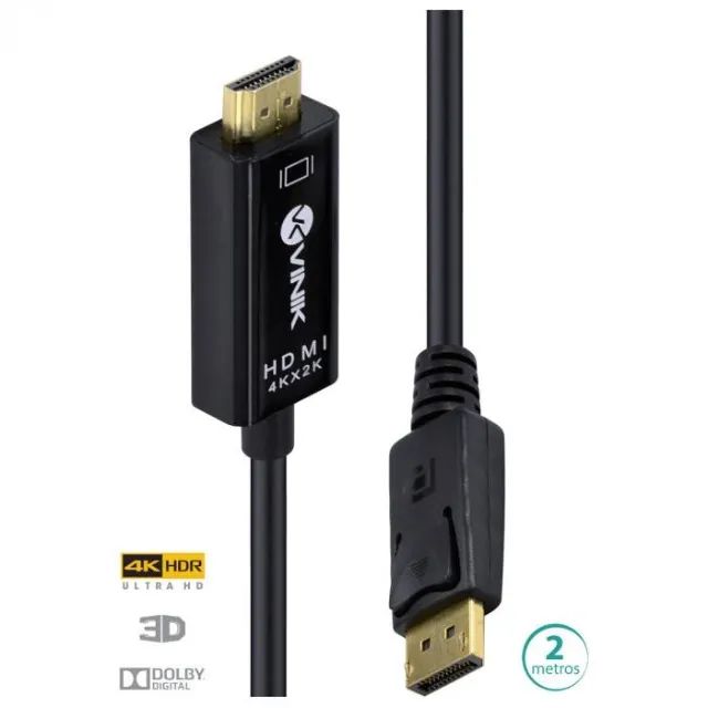 Cabo Displayport 1.3 x Hdmi 2.0 2 Metros H20dp13-2 (Entrega Grátis) - Foto 3