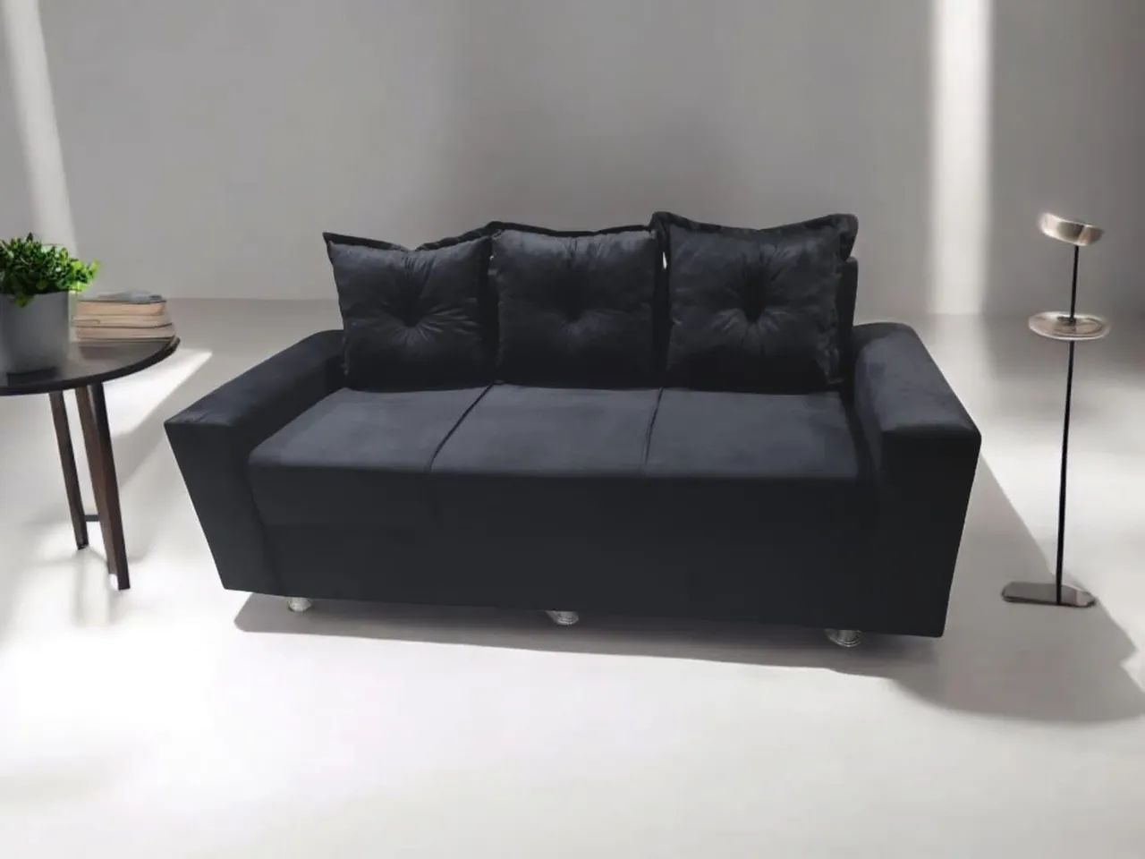 Modern Gray Sofa - 3-Seater with Free Ottoman65566225574914121