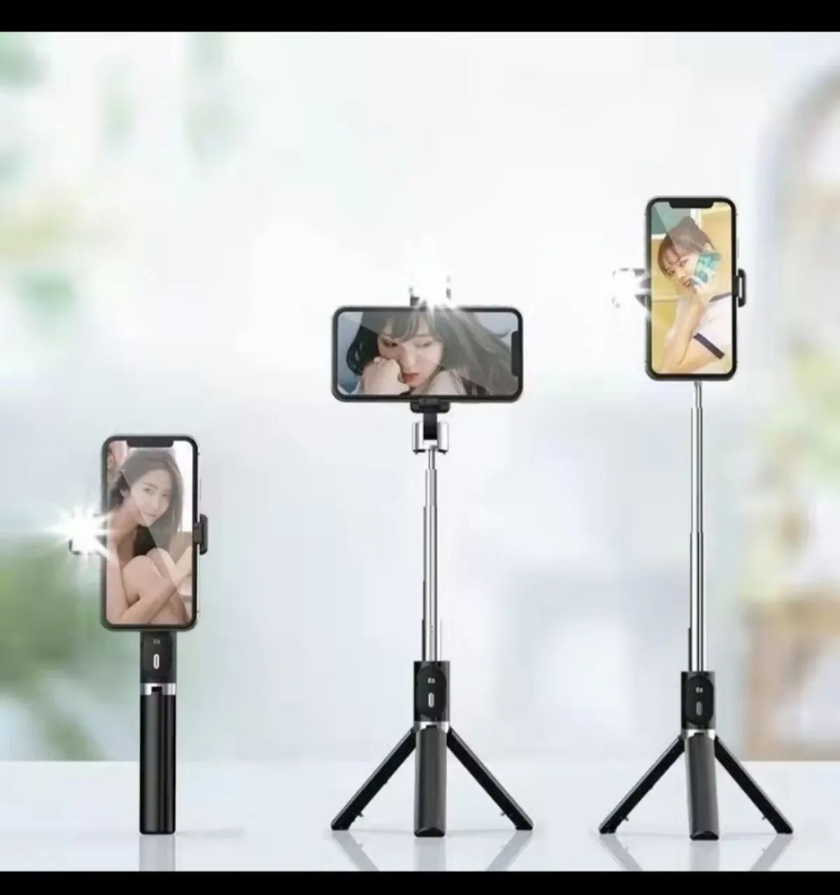 Tripé para Celular Selfie Stick Bluetooth Suporte para Smartphone - Foto 4