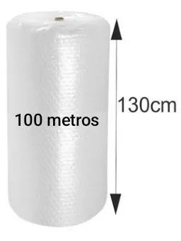 Bobina de Plástico Bolha para Embalagem, 1.30m de largura e rolo de 100 metros. - Foto 2