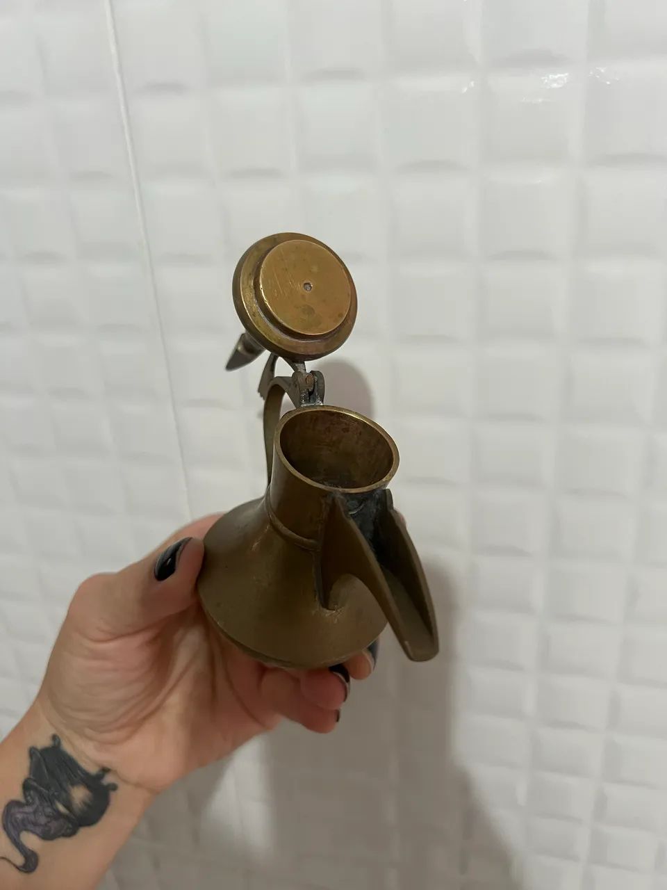 Bule turco de bronze (13,5cm) Em Perfeito Estado - À Retirar - Zona Sul - SP Capitsl - Foto 3