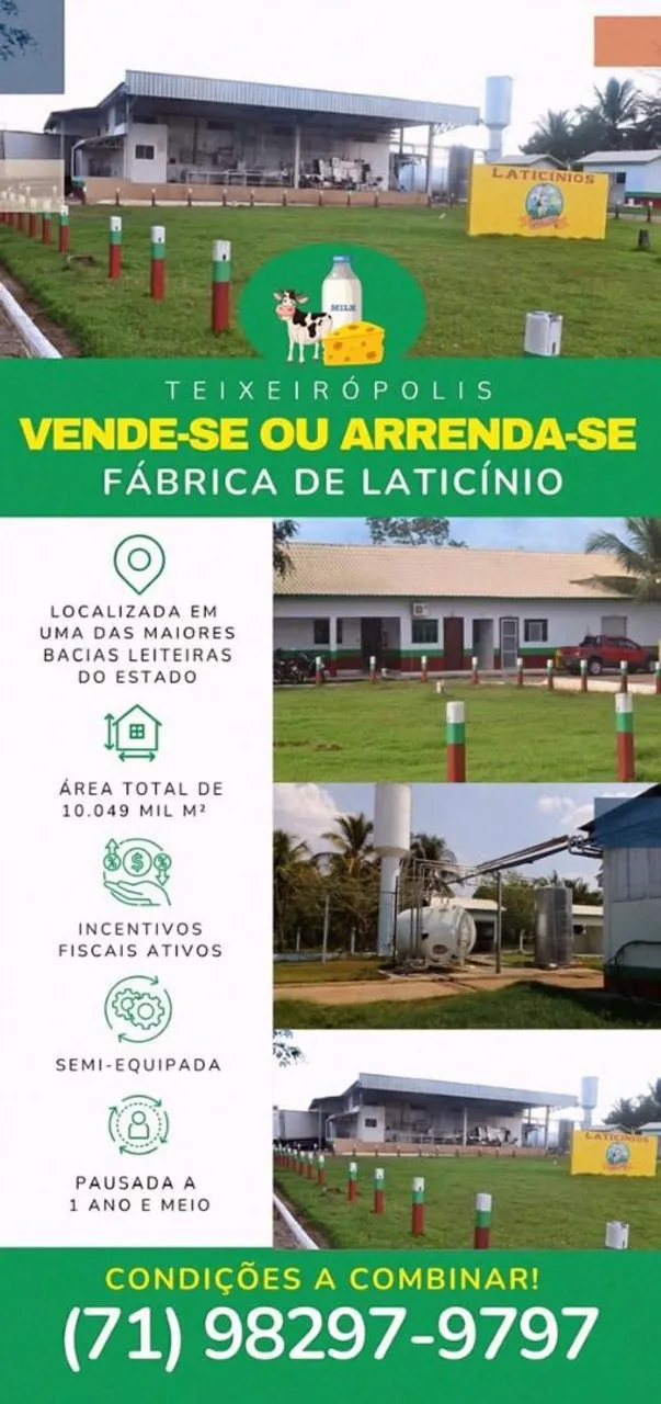 VENDO E ARRENDO FABRICA DE LATICINIOS