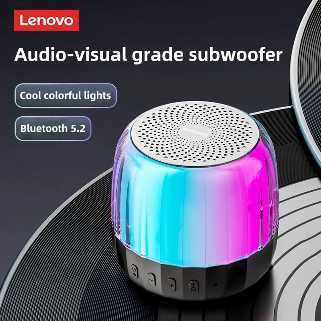 Caixa de Som Bluetooth Lenovo K3 Plus com 360° de Som e Luzes LED - Foto 3