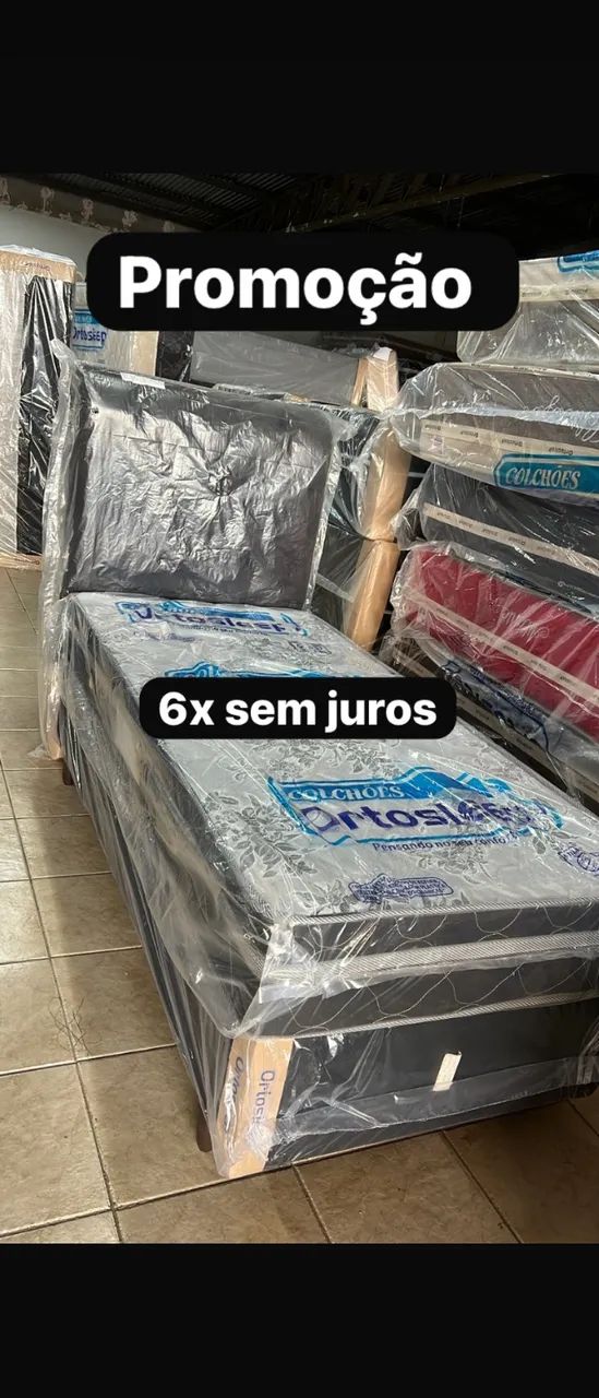 Cama box colchão e base solteiro 