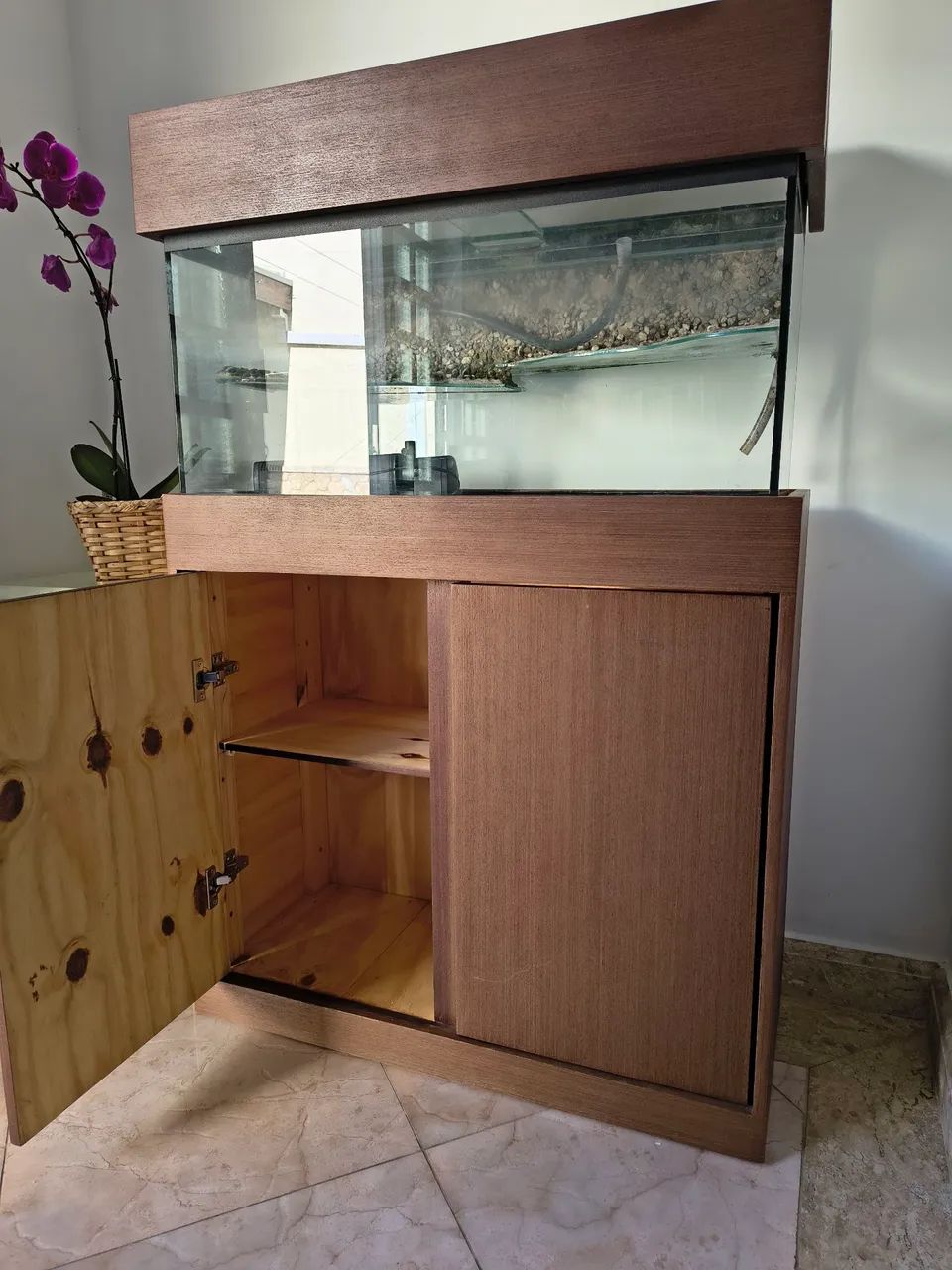 Aquário / Aquaterrário para Tartarugas e Peixes com armário - Foto 6