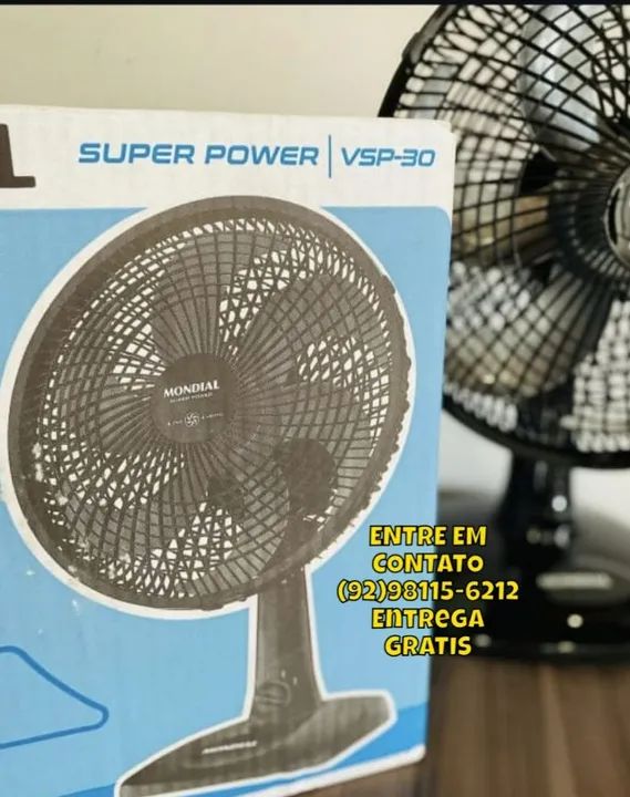 Ventilador de Mesa MONDIAL 110V, 30cm, 6 pás, Super Power - VSP-30-B - Foto 5