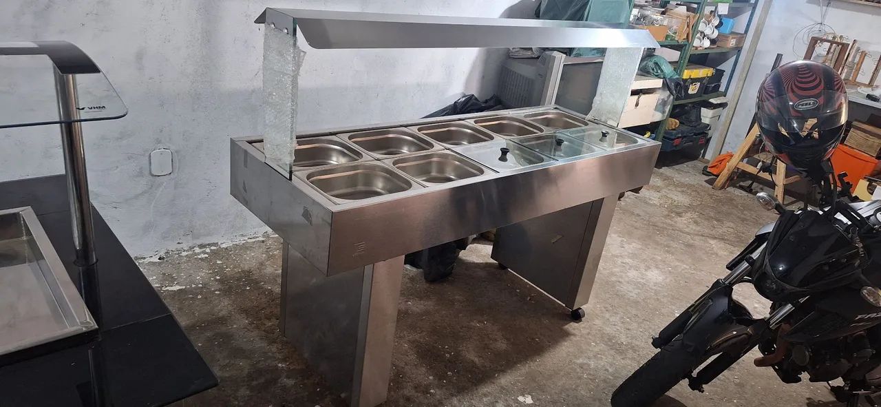 BUFFET CARRO TÉRMICO SELF SERVICE QUENTE 10 CUBAS INOX - Foto 6
