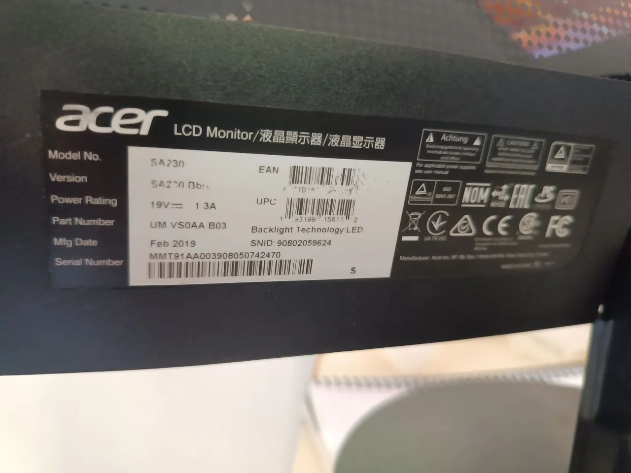 Monitor Acer SA230 Ultra-fino, IPS, Full HD, 75hz - Foto 3