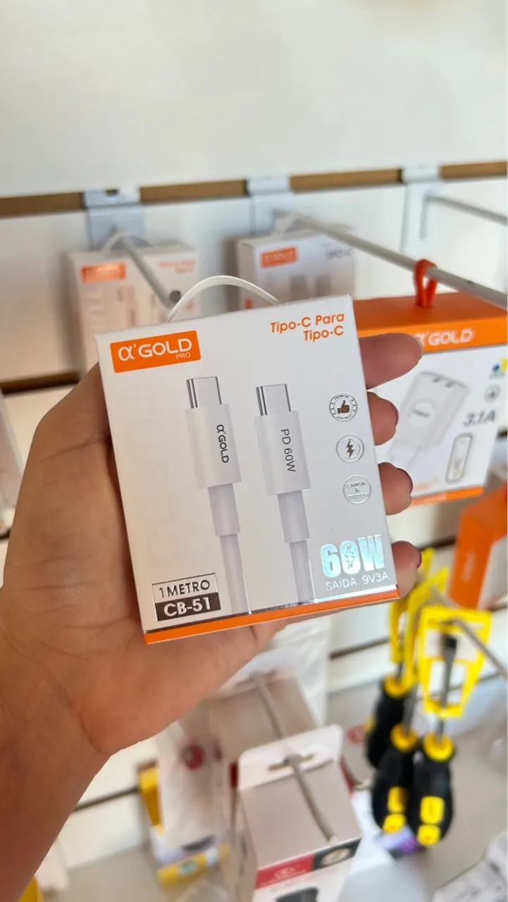 Cabo Tipo-C para Celular - 60W - A'GOLD