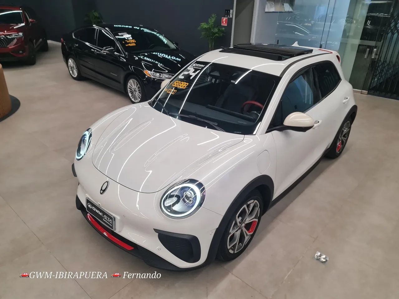 10.000km GWM ORA GT 2024 BRANCO,  TETO SOLAR - Foto 2