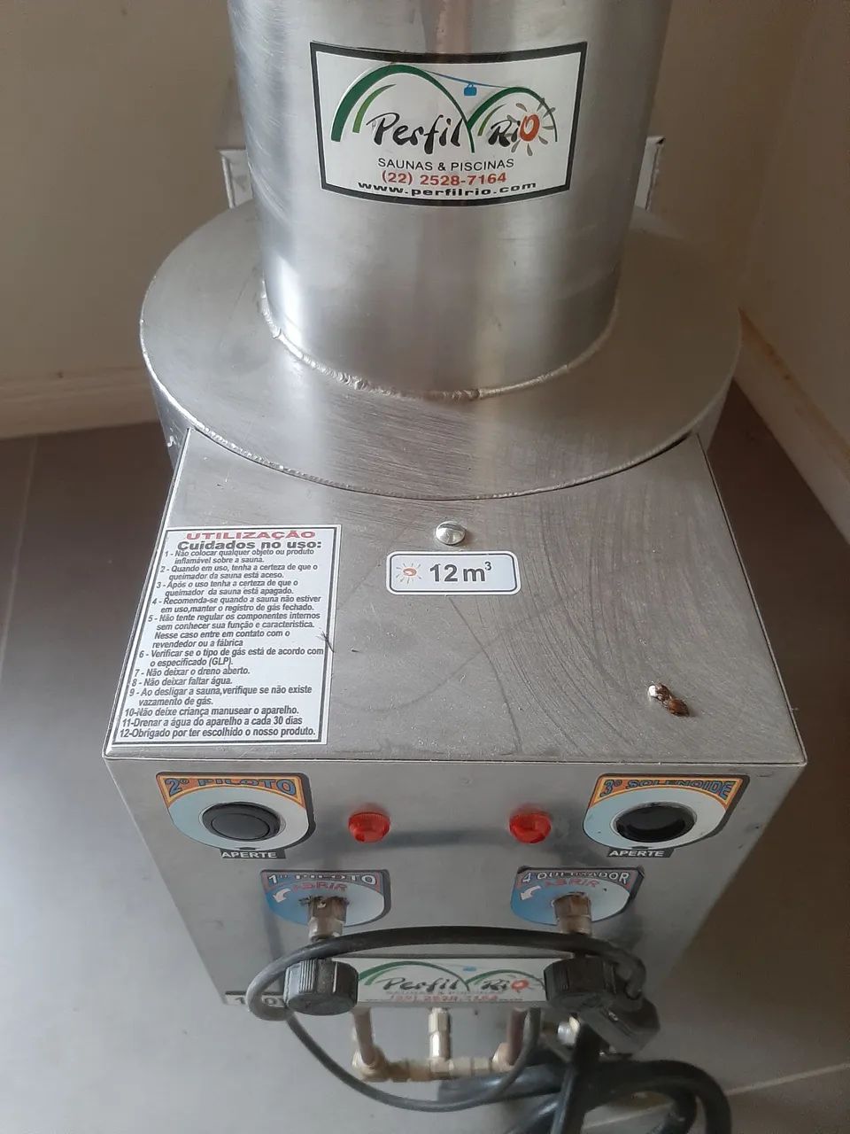Sauna vapor glp 12mt. aço  inox. - Foto 3