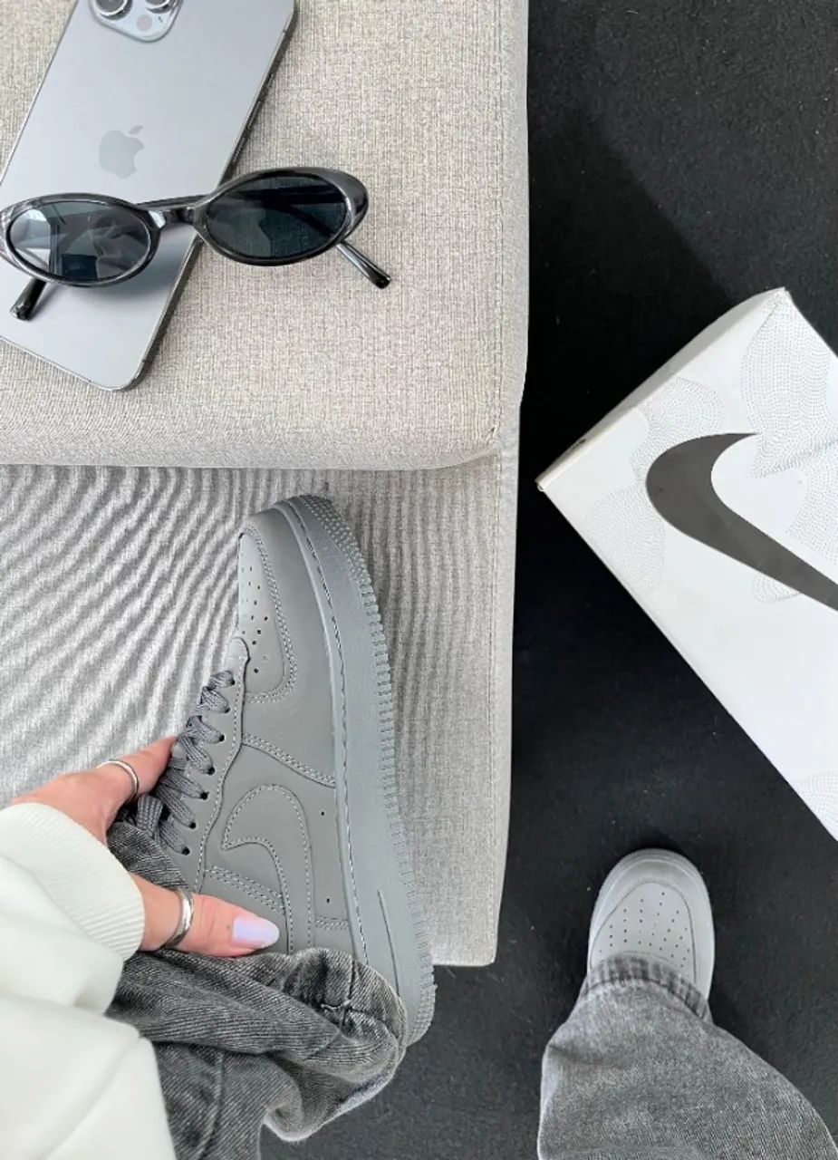 Tênis Nike Air Force Cinza Premium - Dois Tipos de Cadarço - Foto 6