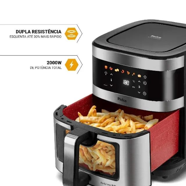 Air Fryer Philco 9L Visor Glass Painel Digital PAF90C - Foto 3
