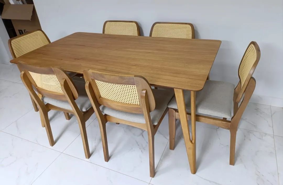 Mesa de jantar nud master 6 cadeiras 
