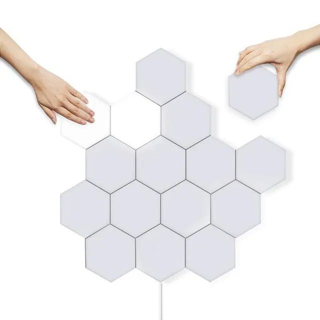 5 Lâmpadas Luminária Quântica Led Hexagonal Touch Modular Ambiente Decorativo Sensivel  - Foto 2