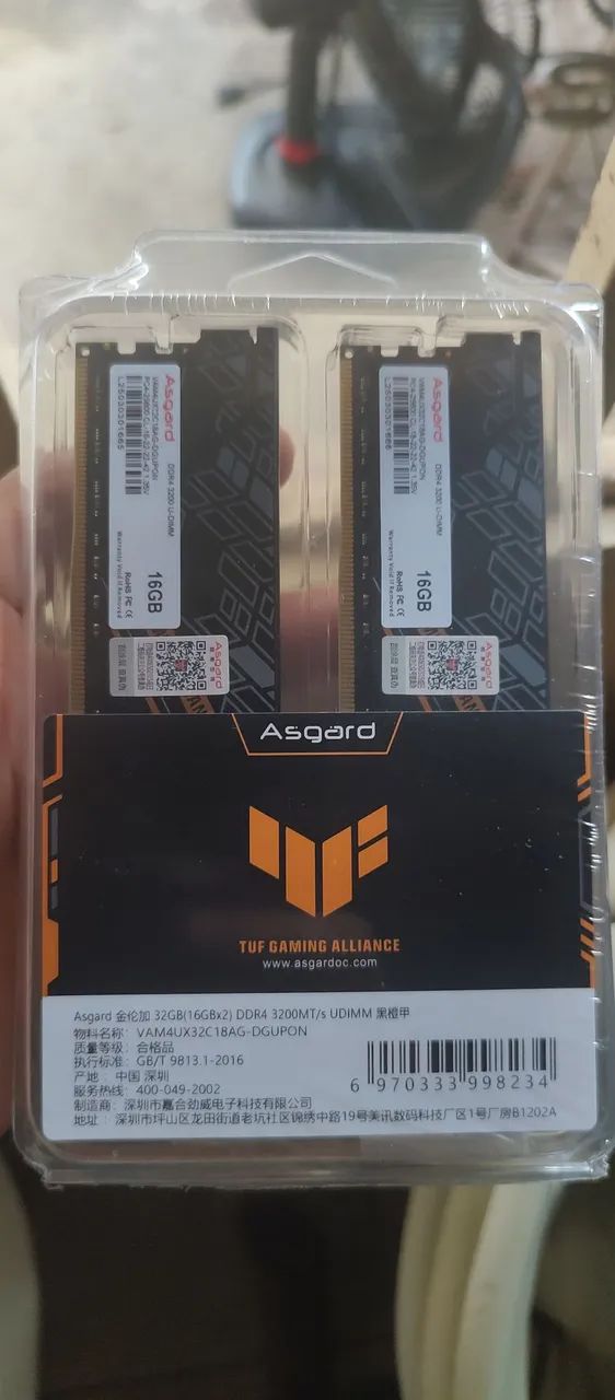 Memória RAM Asgard 32GB DDR4 3200MHz Cl 18