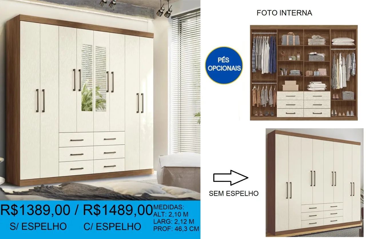 Guarda-roupa grande e reforçado - Foto 4