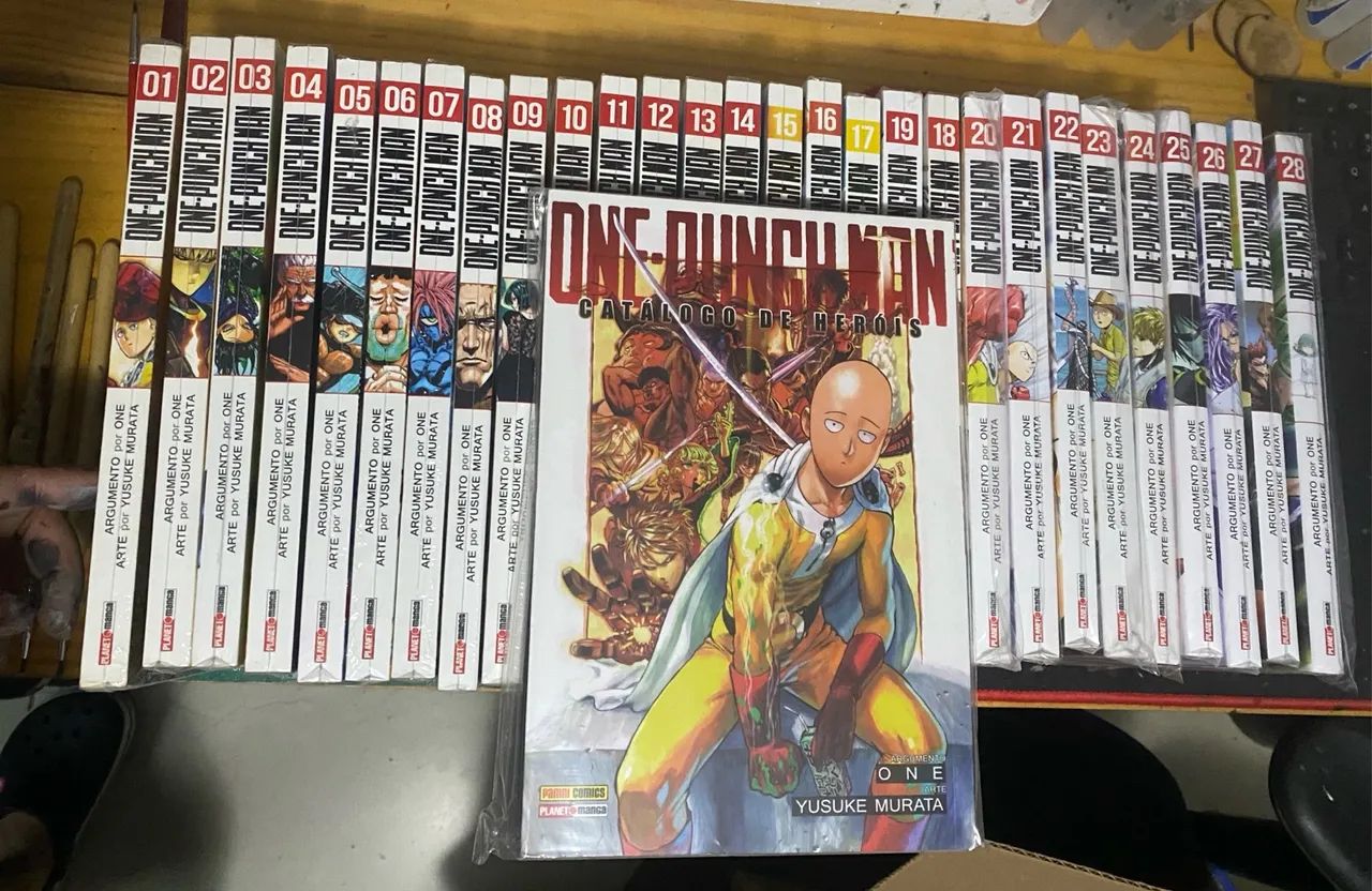 Mangá One Punch Volume 1 a 28 + Catalogo de Herois