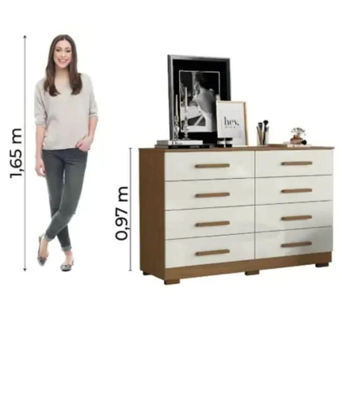 Super oferta cômoda 8 gavetas entrego novo barato - Foto 2