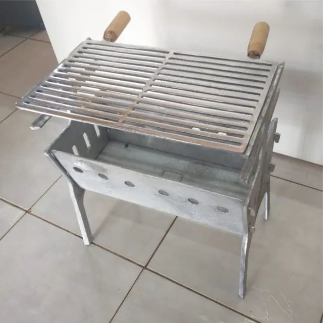 Churrasqueira Aluminio Fundido Média Desmontavel Aproveite - Foto 4