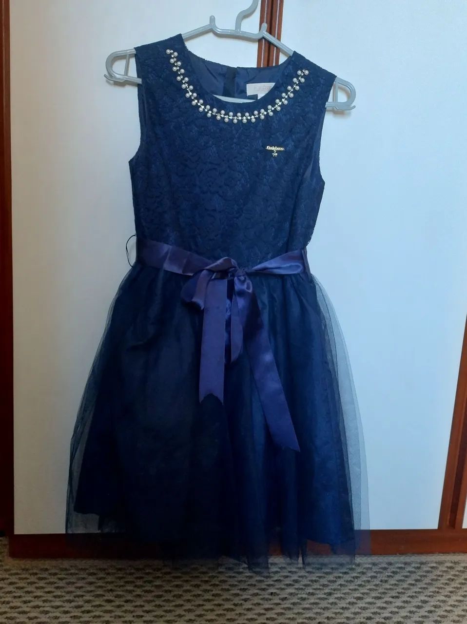 Vestido de festa infantil azul marinho - Foto 2