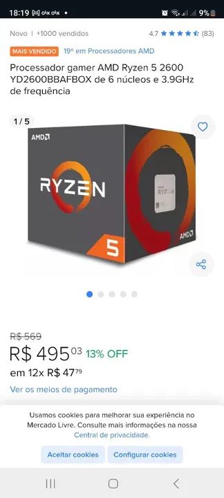 AMD RYZEN 5 2600 