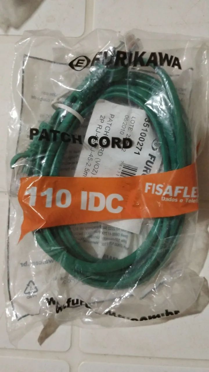 31 patch cord (voz) fisaflex 2P Rj45 2,5m verde