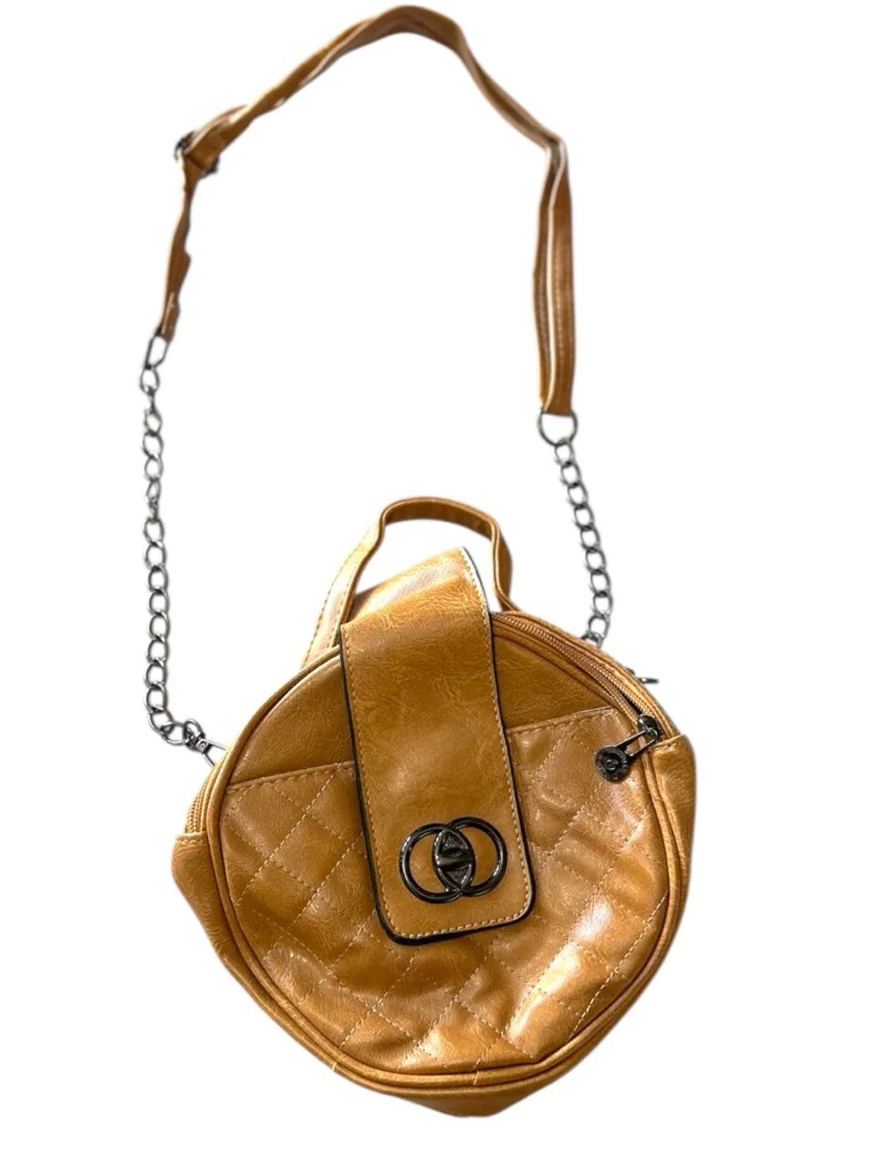 Bolsa redonda de ombro caramelo  - Foto 2