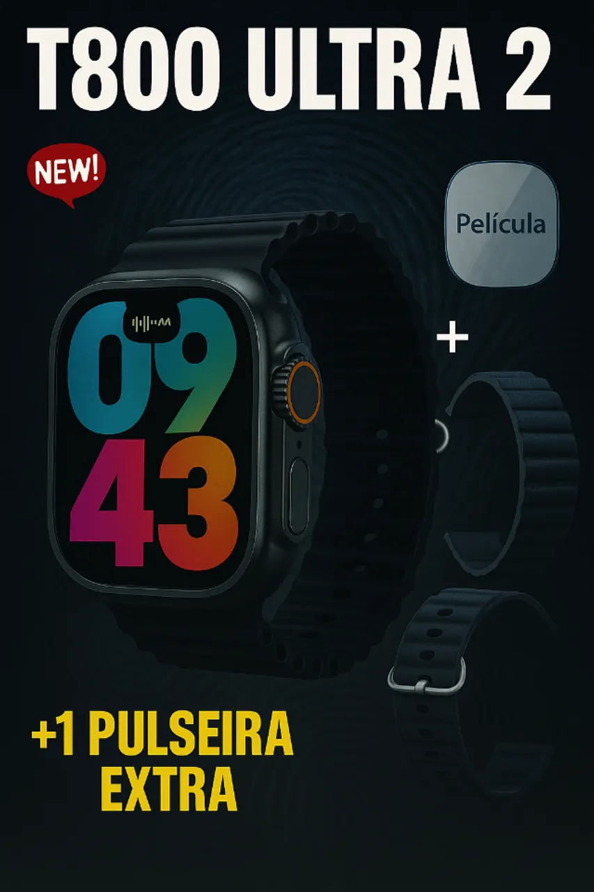 Relógio Inteligente Smartwatch Ultra 2 - Faz e Recebe Ligações