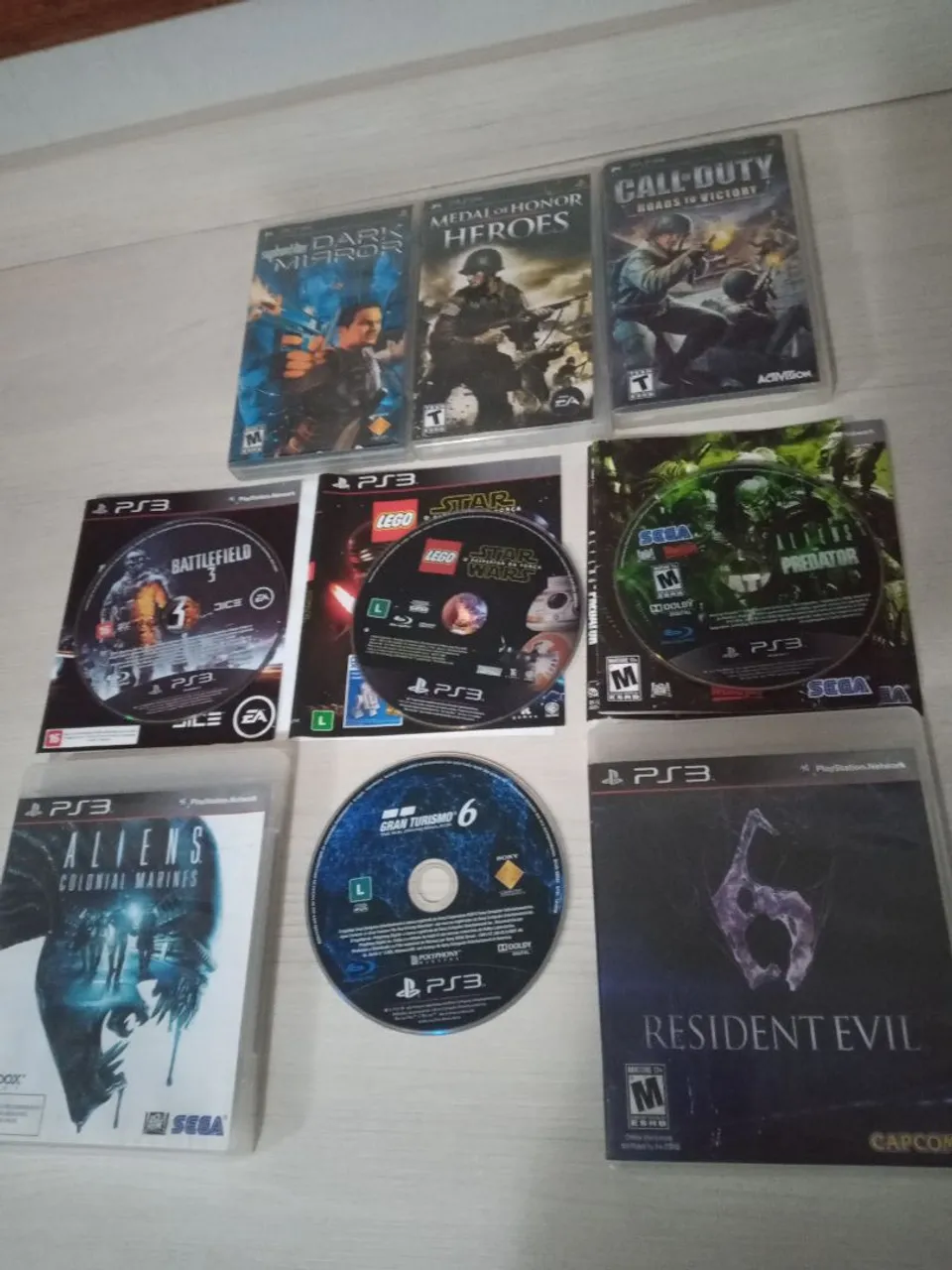 Lote Jogos PS3 PSP sem teste