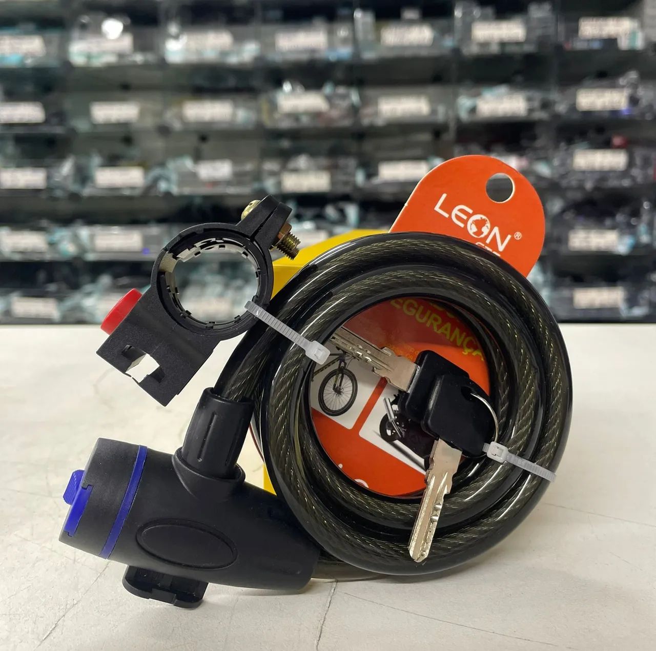 Cadeado para Bicicleta Corrente Aço Revestido 