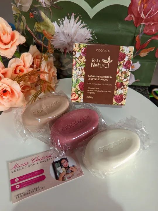 Caixa de sabonete sortidos vegetal Toda Natural ODORATA 