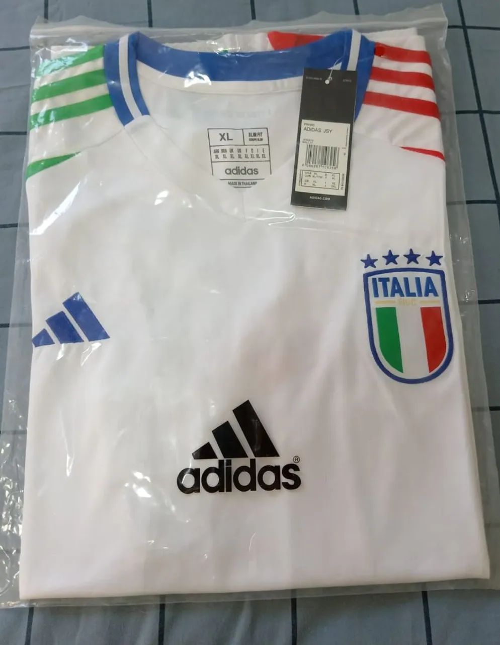 Camisa de Futebol Itália Branca - Adidas - Tamanho XL