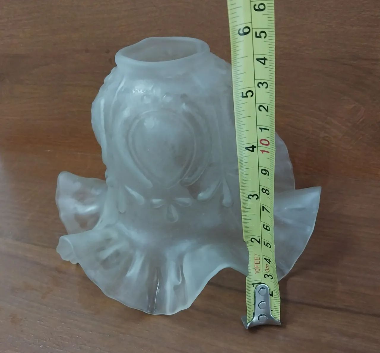 Cúpula Tulipa de Vidro Fosco Trabalhado - Lustre ou Arandela - Foto 2