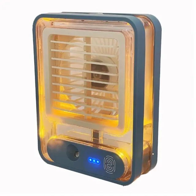 Mini Ventilador Portátil Umidificador LED Recarregável Portátil de Mesa 3 Velocidades Carr - Foto 3