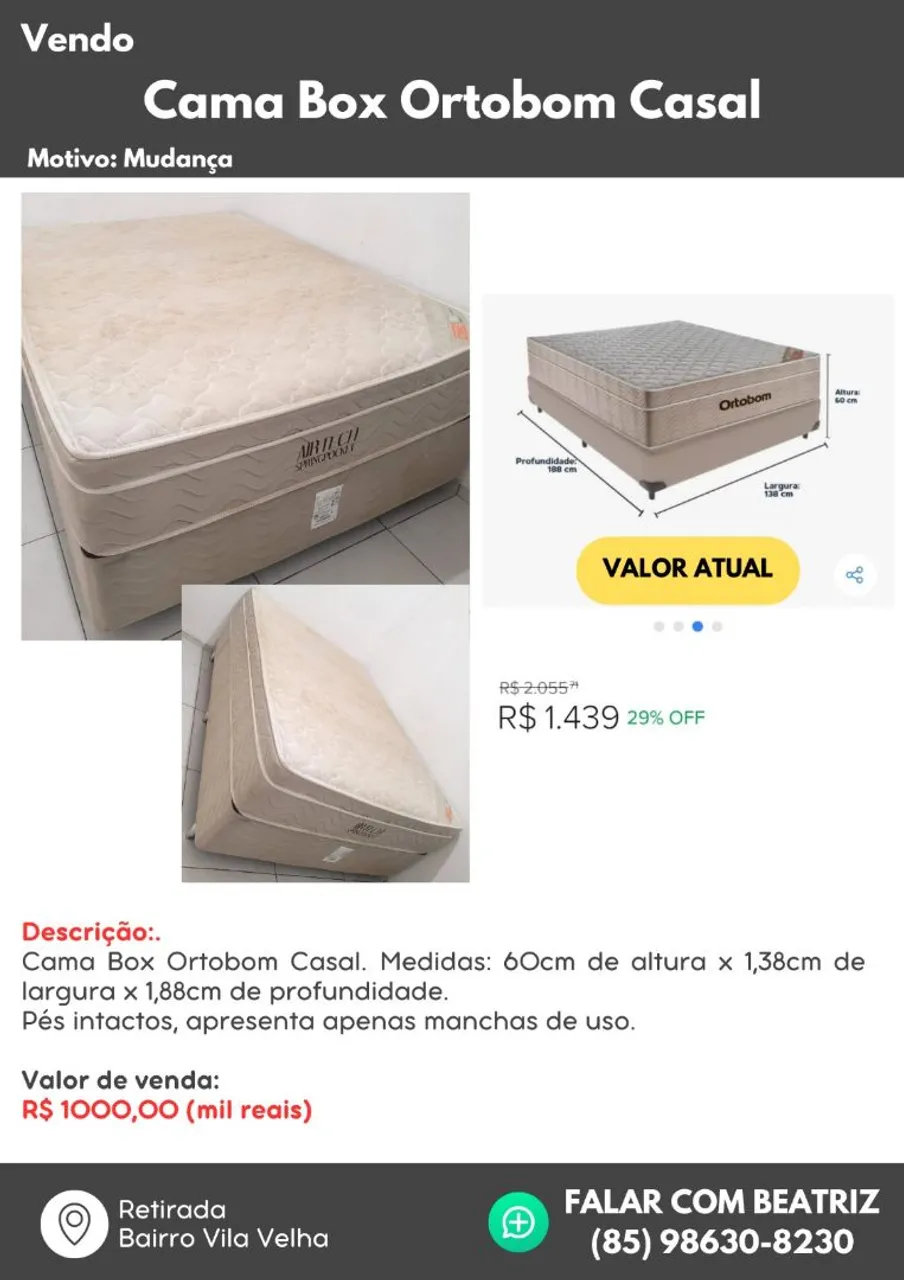 Cama box Ortobom 