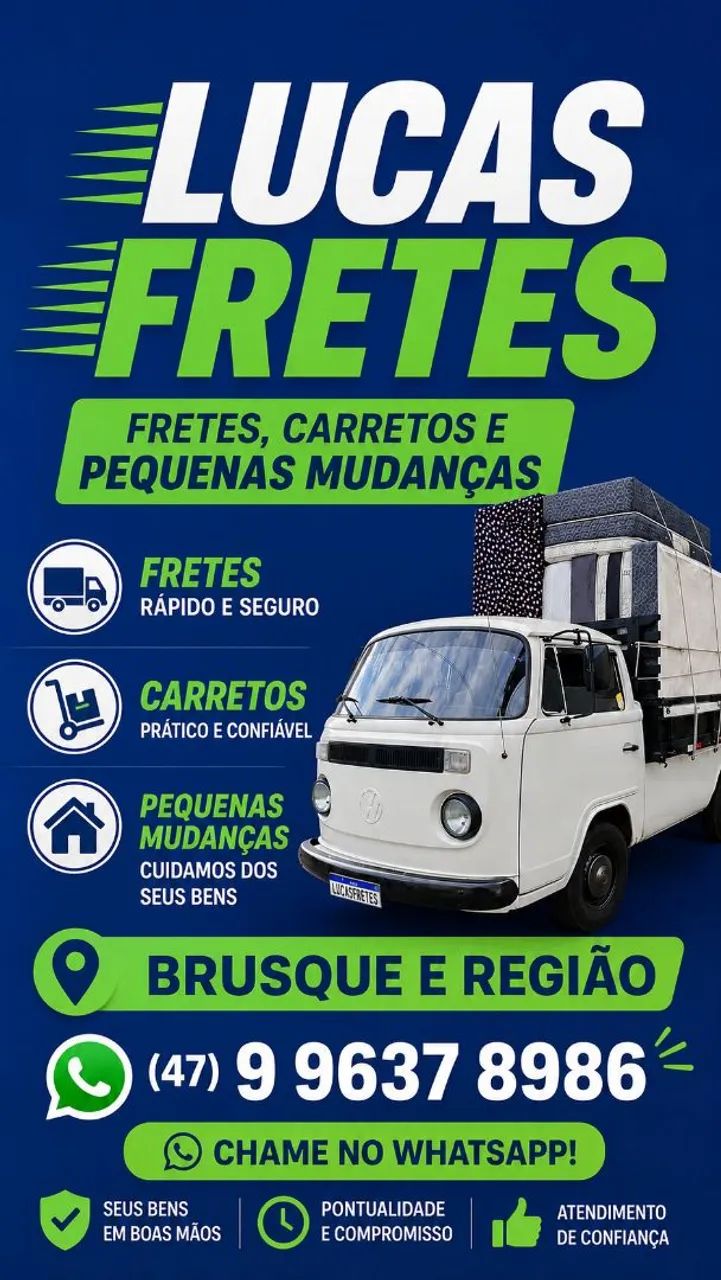 Fretes, Carretos e pequenas Mudanças em Brusque e região 