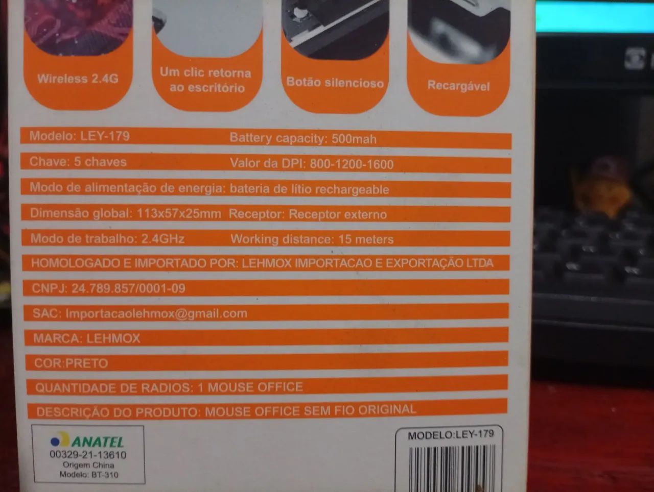 Weireless Mouse Silencioso e recarregável (não precisa ficar trocando pilha) - Foto 4