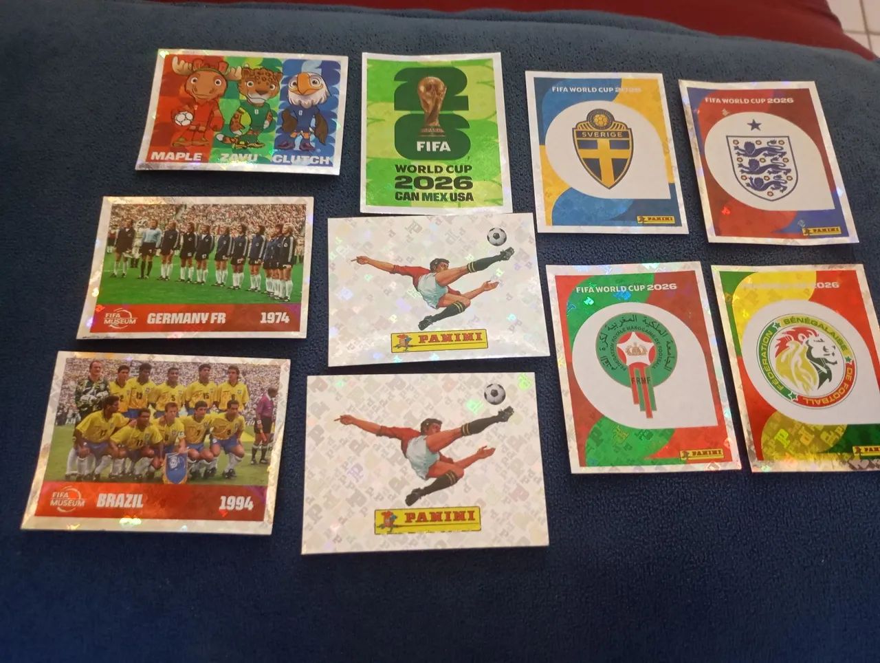 Figurinhas brilhantes da copa original 