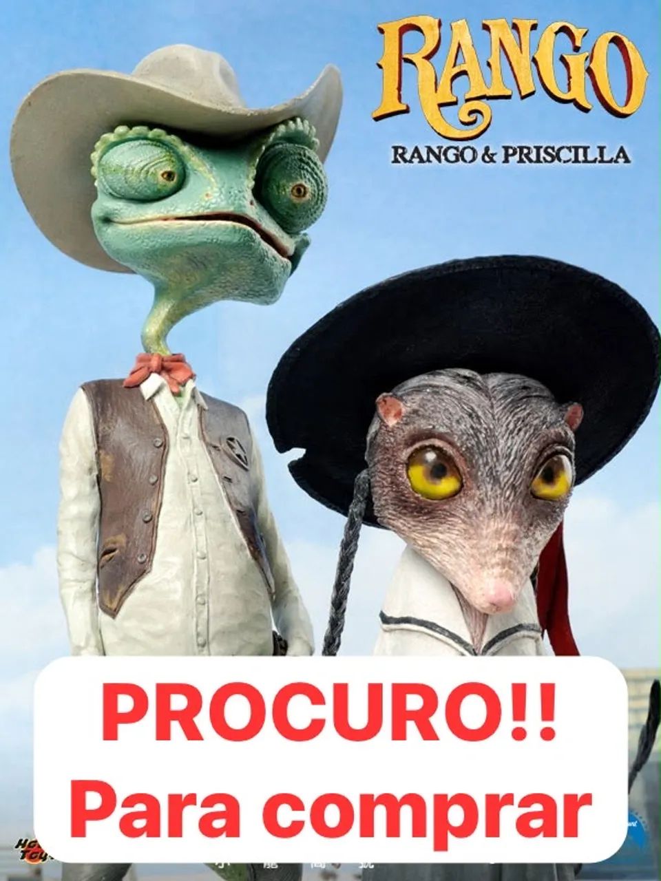 Boneco hot toys rango action figure colecionável 