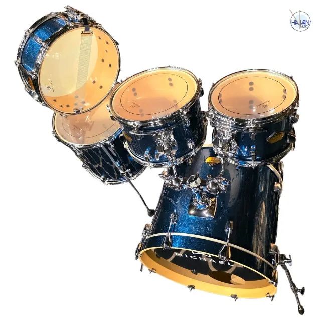 BATERIA MICHAEL LEGACY BIRCH Shell Pack, Blue Sparkle - Nova, Envio - Foto 4