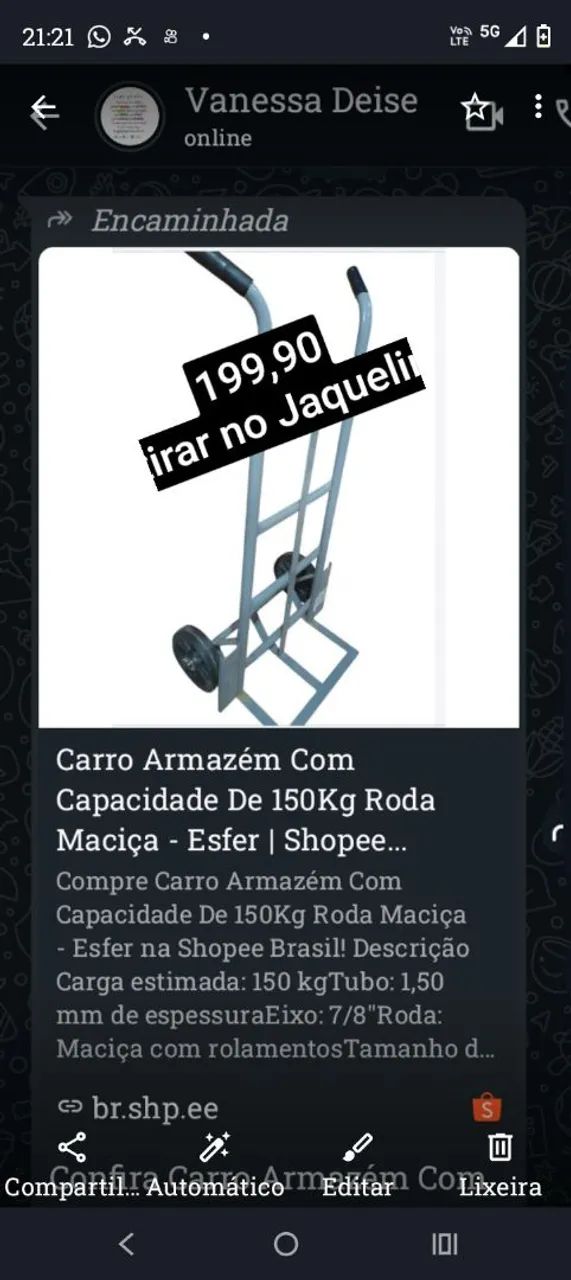 Carrinho de armazém novo - Foto 2