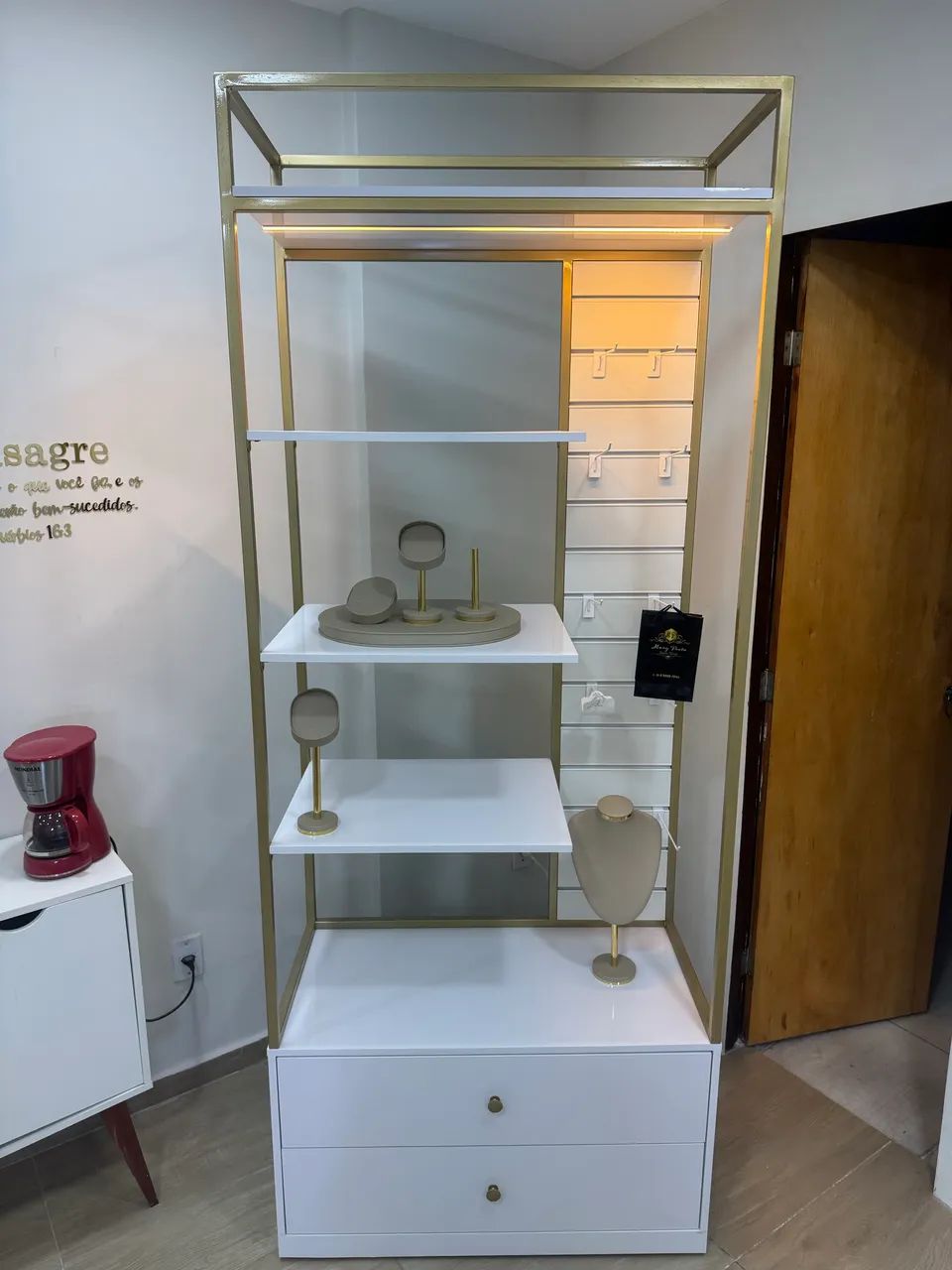 Vitrine expositora para joias giratório com LED - Foto 3