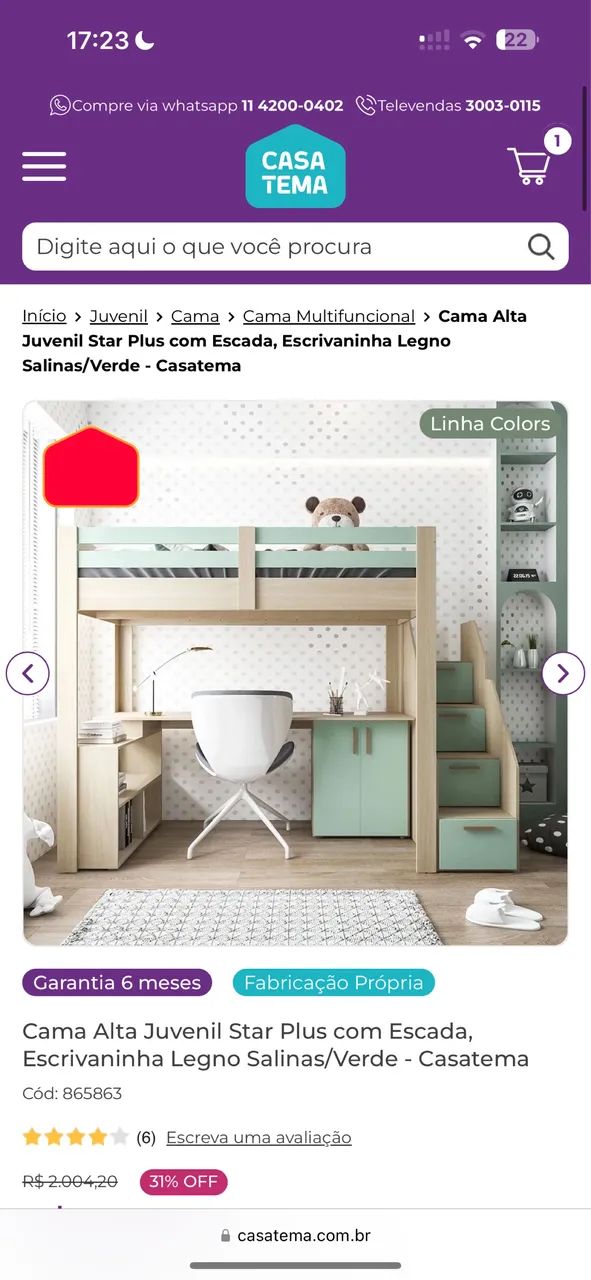 Cama escrivaninha