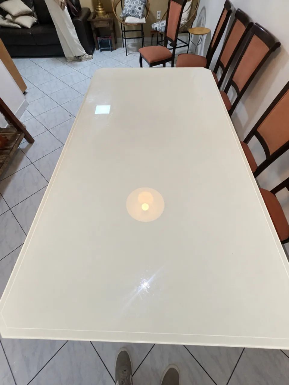 Mesa de Jantar Retangular Vidro 6 cadeiras - Foto 2