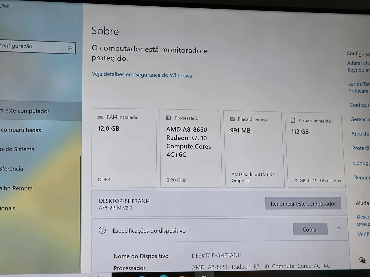 PC AMD 12GB DE RAM COM SSD - Foto 2