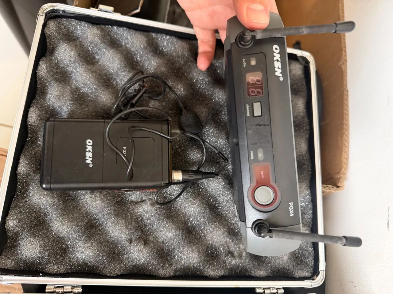 Microfone Sem Fio OKSN PGX4 UHF com Headset e Maleta - Foto 4