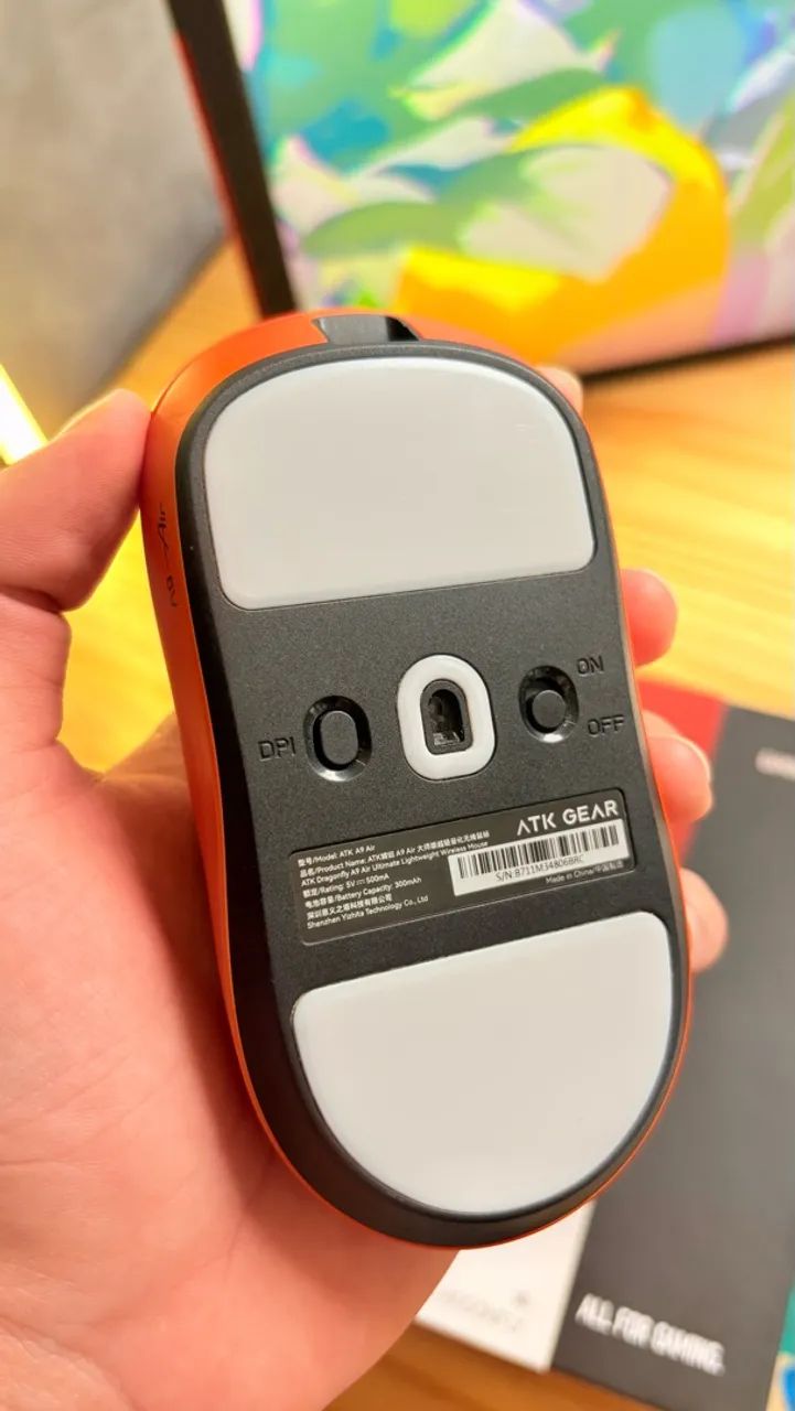 Mouse ATK A9 Air Laranja  - Foto 5