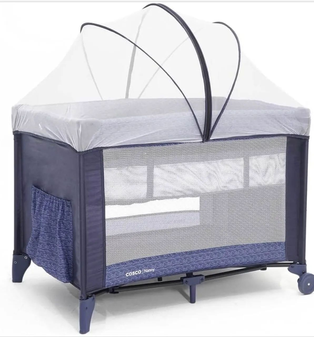 Cosco Kids, Berço Nanny, 0 a 18kg, Azul Rajado